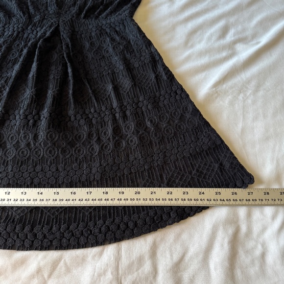 J Valdi Womens Babydoll Crochet Lace Tank Dress Black Medium Whimsigoth Layering - Picture 11 of 12